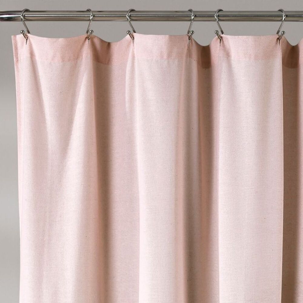 Lush Decor - 72"x72" Pleated Button Shower Curtain Blush Pink Pink